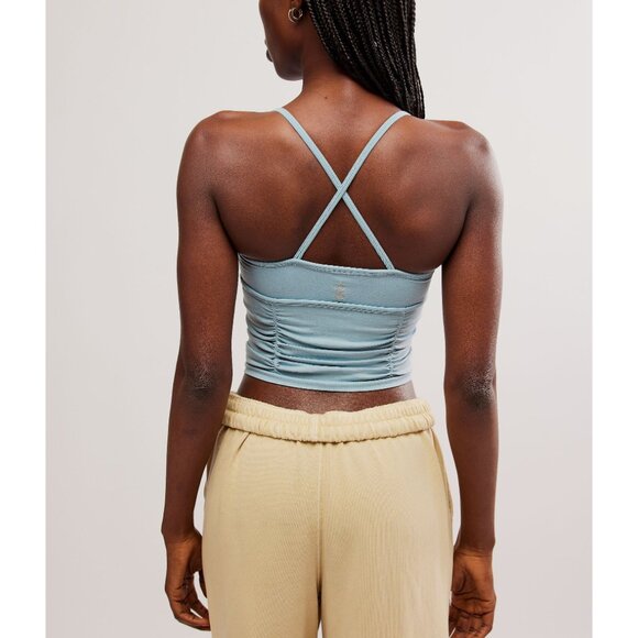 FP Movement by Free People Light Blue On the Rise Rouched Camisole - Picture 4 of 13